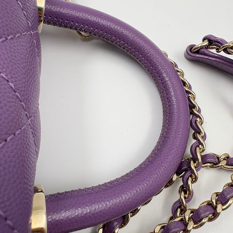 CHANEL Matelasse Handbag purple WS34931