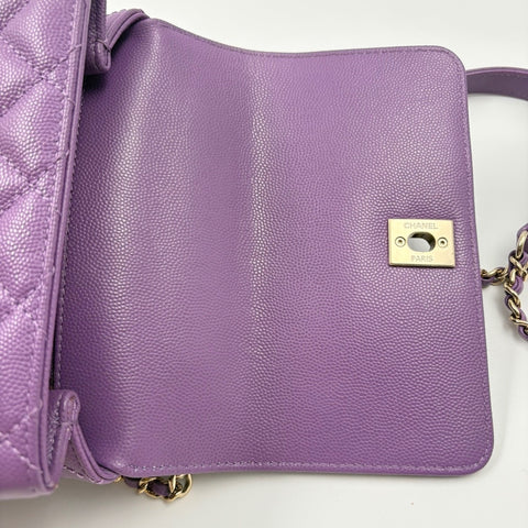 CHANEL Matelasse Handbag purple WS34931
