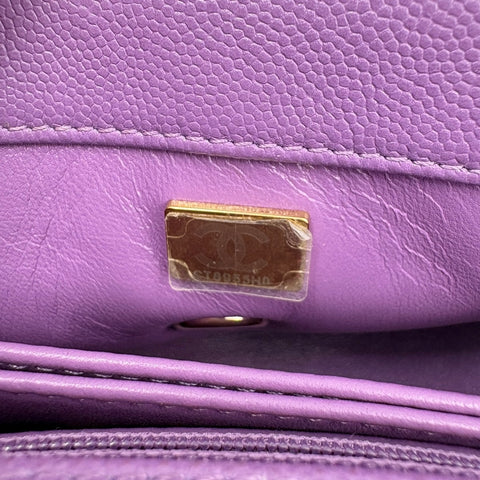 CHANEL Matelasse Handbag purple WS34931