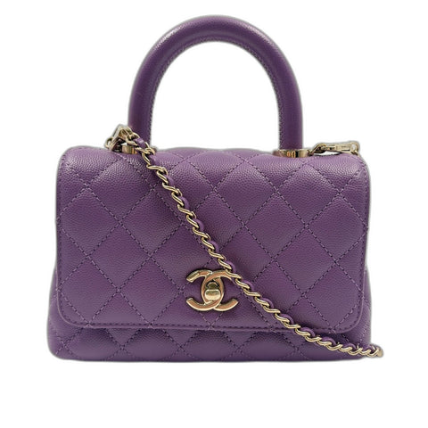 CHANEL Matelasse Handbag purple WS34931