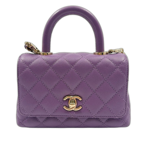 CHANEL Matelasse Handbag purple WS34931