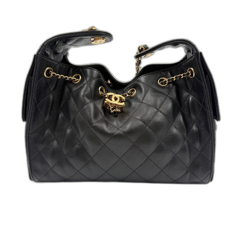 CHANEL Matelasse Small Handbag black WS34937
