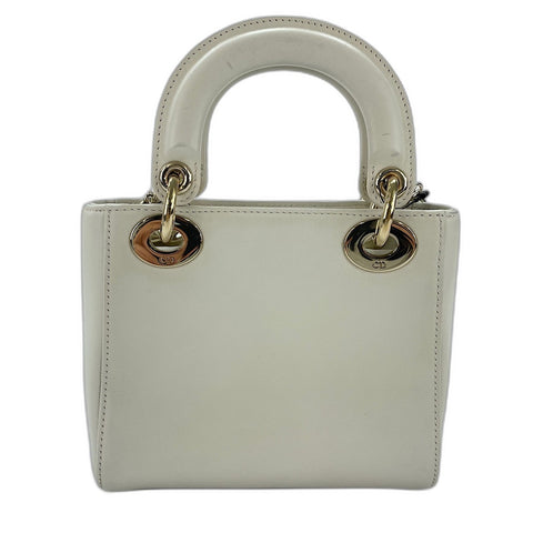 Christian Dior Lady Christian Dior Mini 2WAY Handbag white WS34955