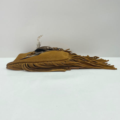 YVES SAINT LAURENT Anita Fringe Shoulder Bag Brown WS34956
