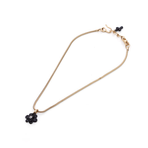 Chanel Chanel Flower Motif Collier Black X Gold WS3495