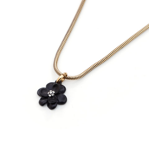 Chanel Chanel Flower Motif Collier Black X Gold WS3495