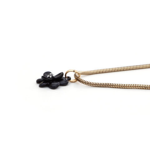 Chanel Chanel Flower Motif Collier Black X Gold WS3495