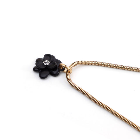 Chanel Chanel Flower Motif Collier Black X Gold WS3495