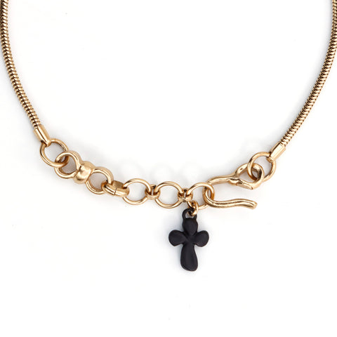 Chanel Chanel Flower Motif Collier Black X Gold WS3495