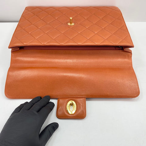 CHANEL Matelasse Handbag Orange WS34971