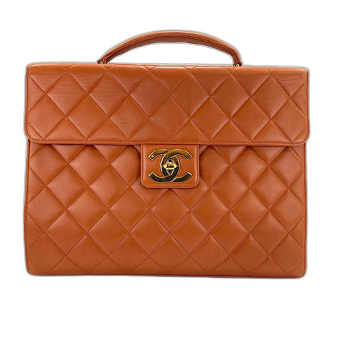 CHANEL Matelasse Handbag Orange WS34971
