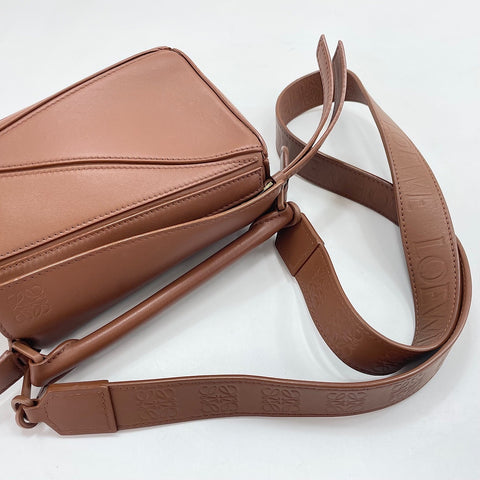 LOEWE Puzzle Bag Mini 2WAY Handbag Brown WS34972