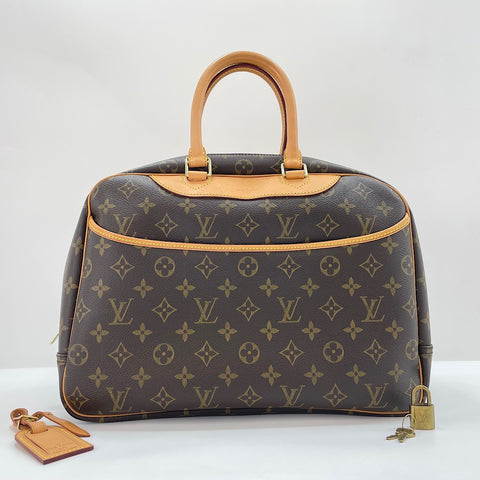 LOUIS VUITTON Deauville Handbag Brown WS34984
