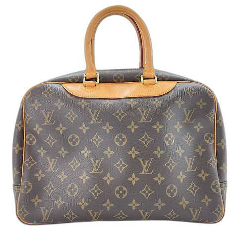LOUIS VUITTON Deauville Handbag Brown WS34984