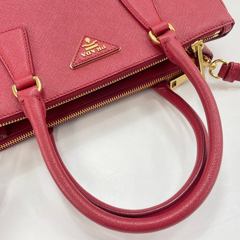 PRADA Galleria 2WAY Handbag Red WS34986