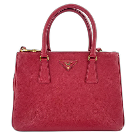 PRADA Galleria 2WAY Handbag Red WS34986