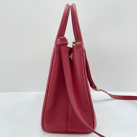 PRADA Galleria 2WAY Handbag Red WS34986