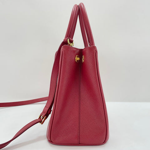 PRADA Galleria 2WAY Handbag Red WS34986