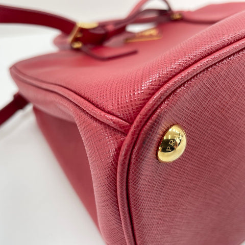 PRADA Galleria 2WAY Handbag Red WS34986