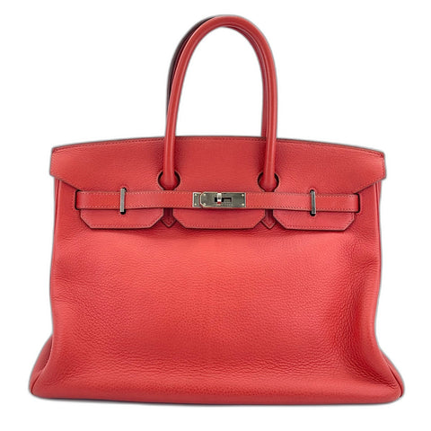 HERMES Birkin 35 Handbag Red WS35001