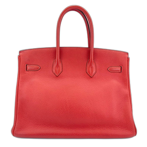 HERMES Birkin 35 Handbag Red WS35001