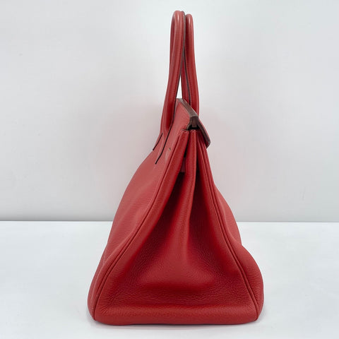 HERMES Birkin 35 Handbag Red WS35001