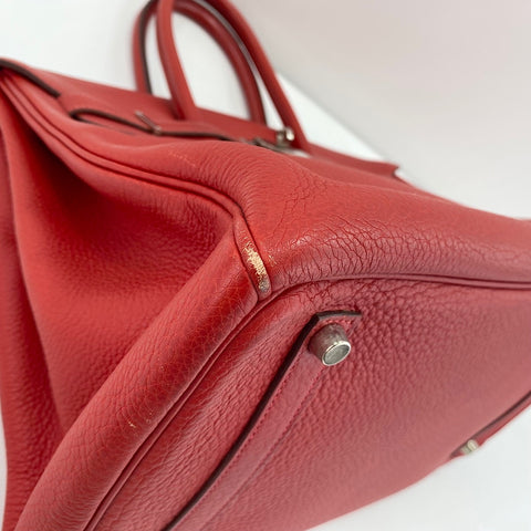 HERMES Birkin 35 Handbag Red WS35001