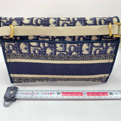 Christian Dior Saddle Slim Pouch Oblique Waist bag Navy WS35018
