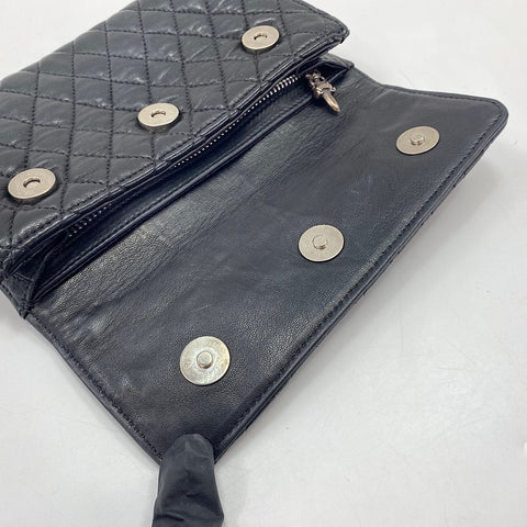 CHROME HEARTS Wave Quilted Wallet Pouch black WS35022