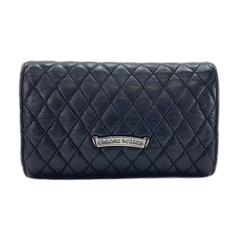 CHROME HEARTS Wave Quilted Wallet Pouch black WS35022