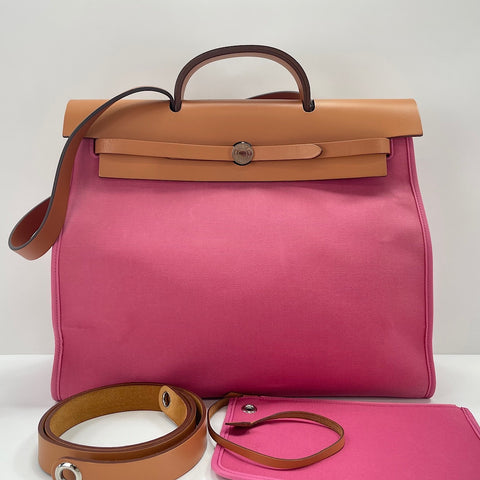 HERMES HerbagMM Tote Bag pink WS35029