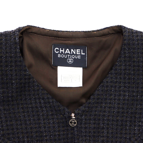 Chanel Coco Mark Knit 1997 robe laine verte WS3502