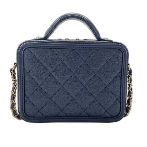 CHANEL filigree Shoulder Bag Navy WS35031