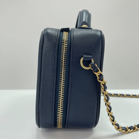 CHANEL filigree Shoulder Bag Navy WS35031