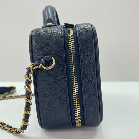 CHANEL filigree Shoulder Bag Navy WS35031