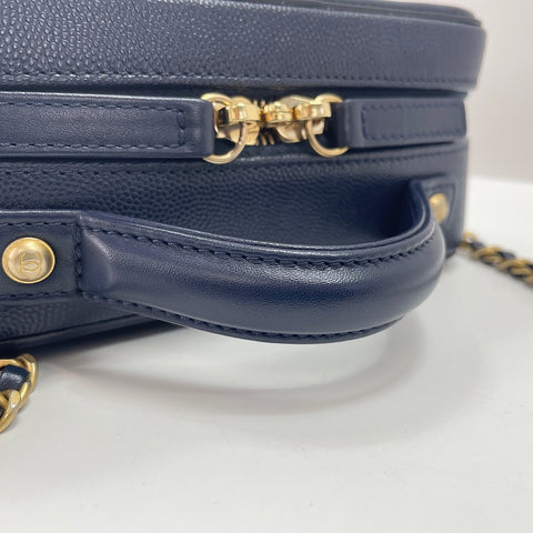 CHANEL filigree Shoulder Bag Navy WS35031