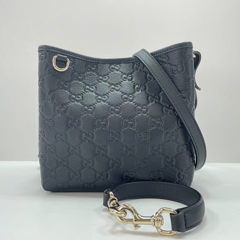 GUCCI Bucket Bag Nano Logo Embossed Shoulder Bag black WS35032