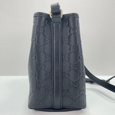 GUCCI Bucket Bag Nano Logo Embossed Shoulder Bag black WS35032