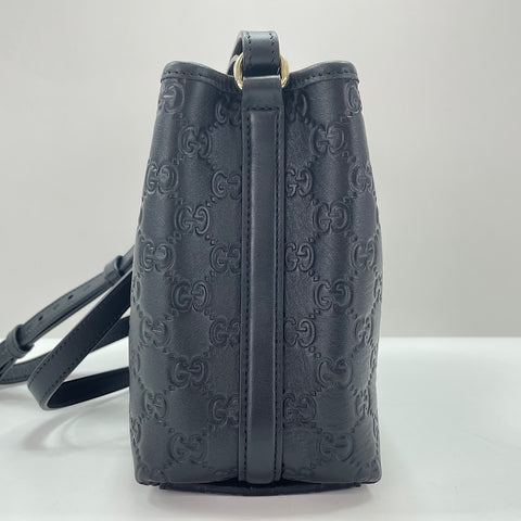 GUCCI Bucket Bag Nano Logo Embossed Shoulder Bag black WS35032