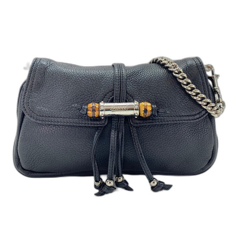 GUCCI Bamboo Shoulder Bag black WS35035