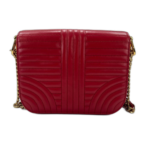 PRADA Diagram quilting Shoulder Bag Red WS35046
