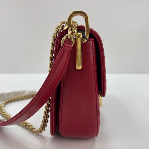 PRADA Diagram quilting Shoulder Bag Red WS35046