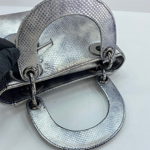 Christian Dior Lady Christian Dior 2WAY Handbag Silver WS35047