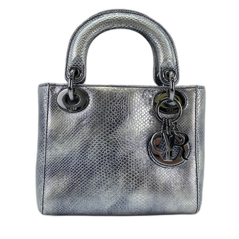 Christian Dior Lady Christian Dior 2WAY Handbag Silver WS35047