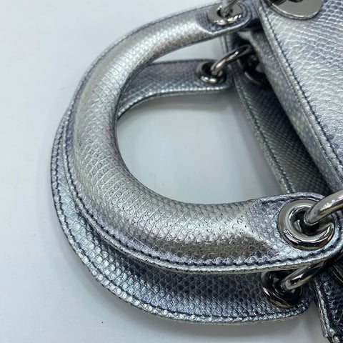 Christian Dior Lady Christian Dior 2WAY Handbag Silver WS35047