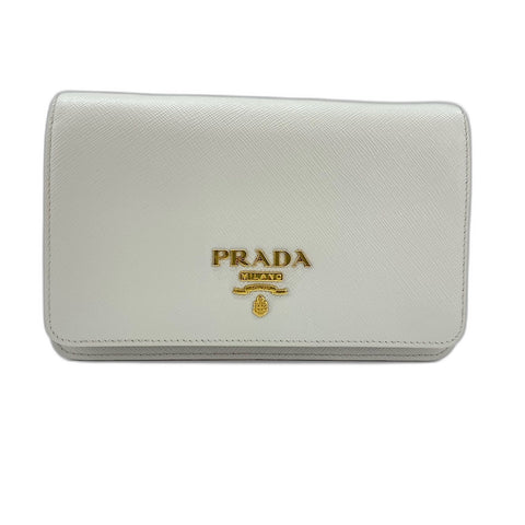 PRADA Saffiano Leather Chain Wallet (2-Way) Shoulder Bag gray WS35059