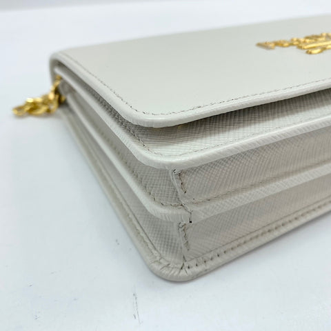 PRADA Saffiano Leather Chain Wallet (2-Way) Shoulder Bag gray WS35059