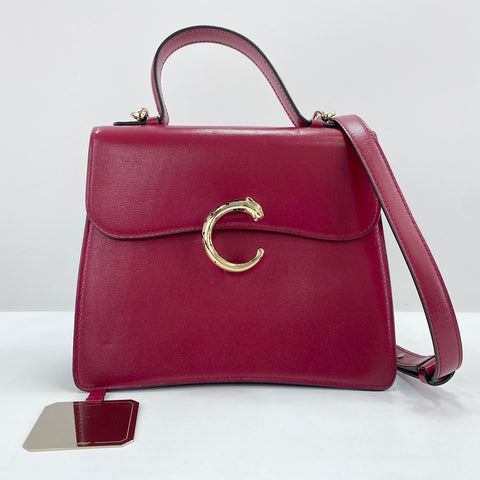 CARTIER PANTHERE de Cartier 2WAY Handbag Red WS35064