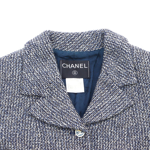 Chanel Coco Mark Button 2001 Tweed Single Jacket Wool multicolor WS3508
