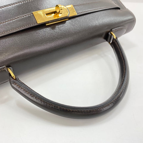 HERMES Kelly 32 Handbag Brown WS35100